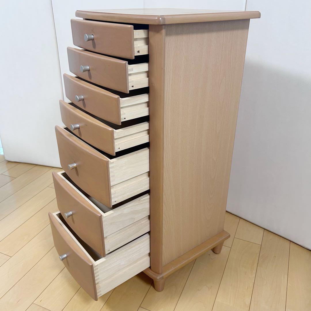 モダンチェスト　7段　ミッドセンチュリー　サイドボード　スリムチェスト　丸脚