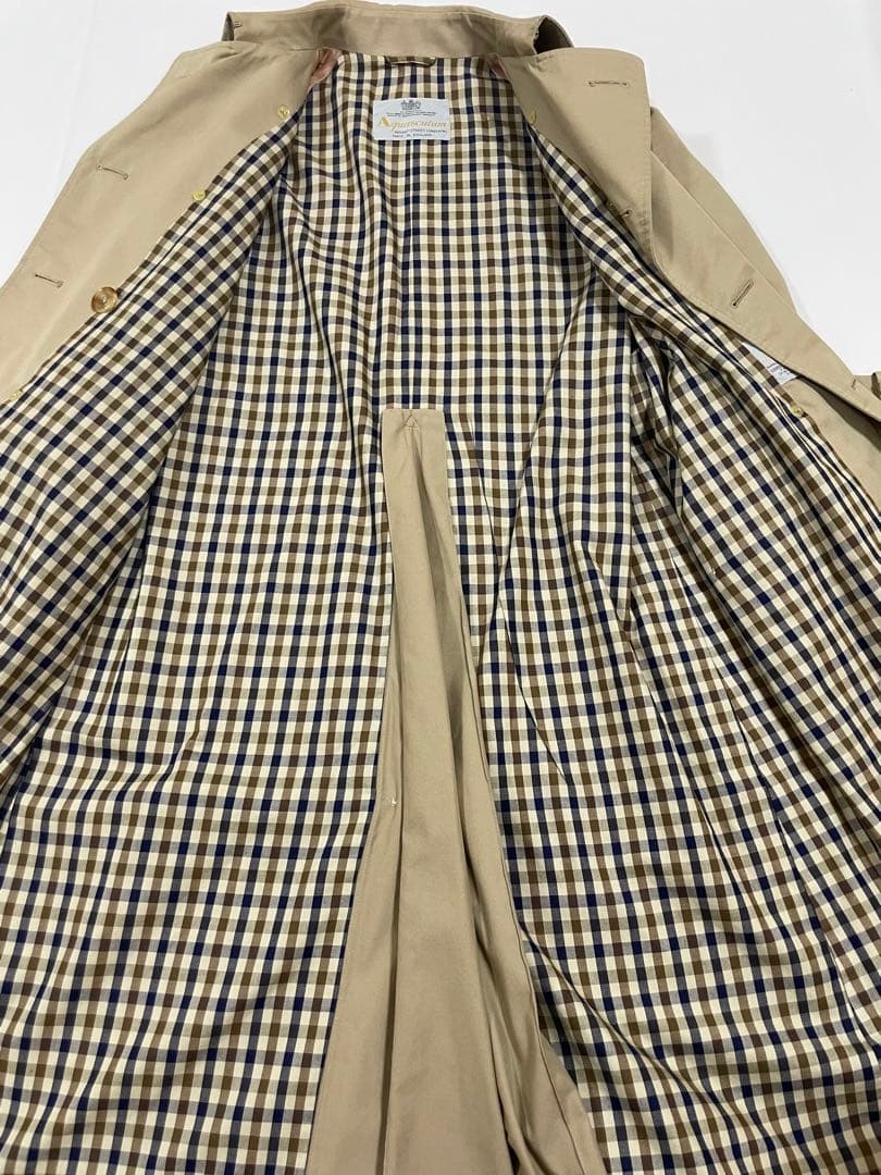 希少 70s 80s 当時物 英製 Aquascutum トレンチコート ダブル