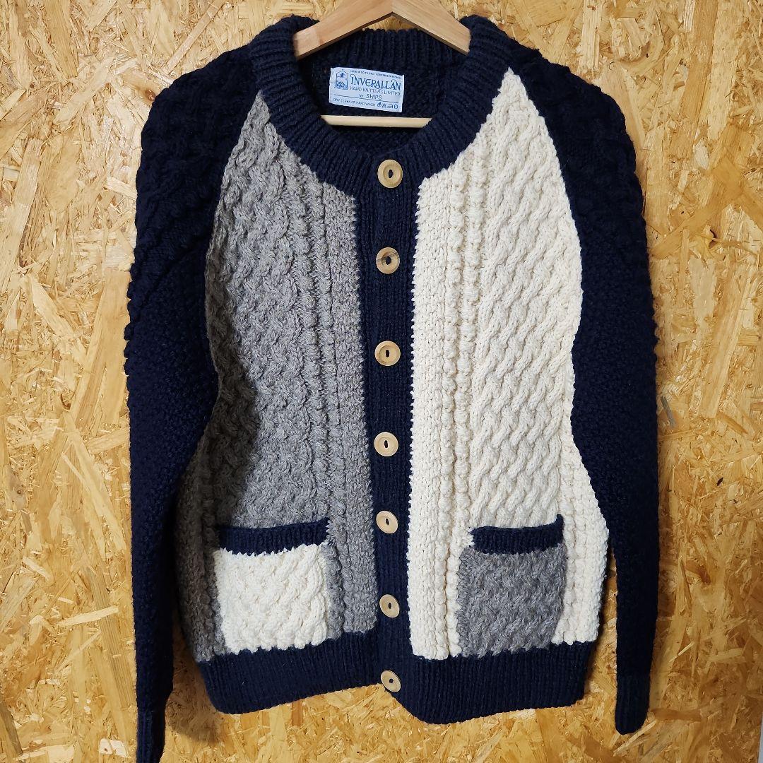 インバーアラン 4A SHIPS別注 クルーネック カーディガン スコットランド