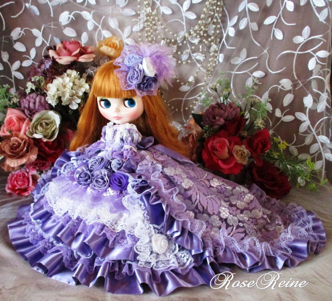 Kページ エリザベス王妃 魅惑のパープル ロングトレーンドールドレス