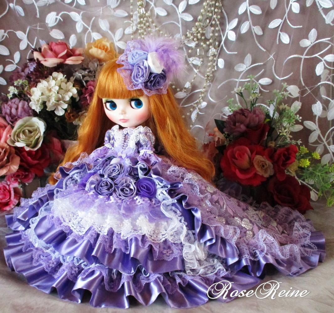 Kページ エリザベス王妃 魅惑のパープル ロングトレーンドールドレス