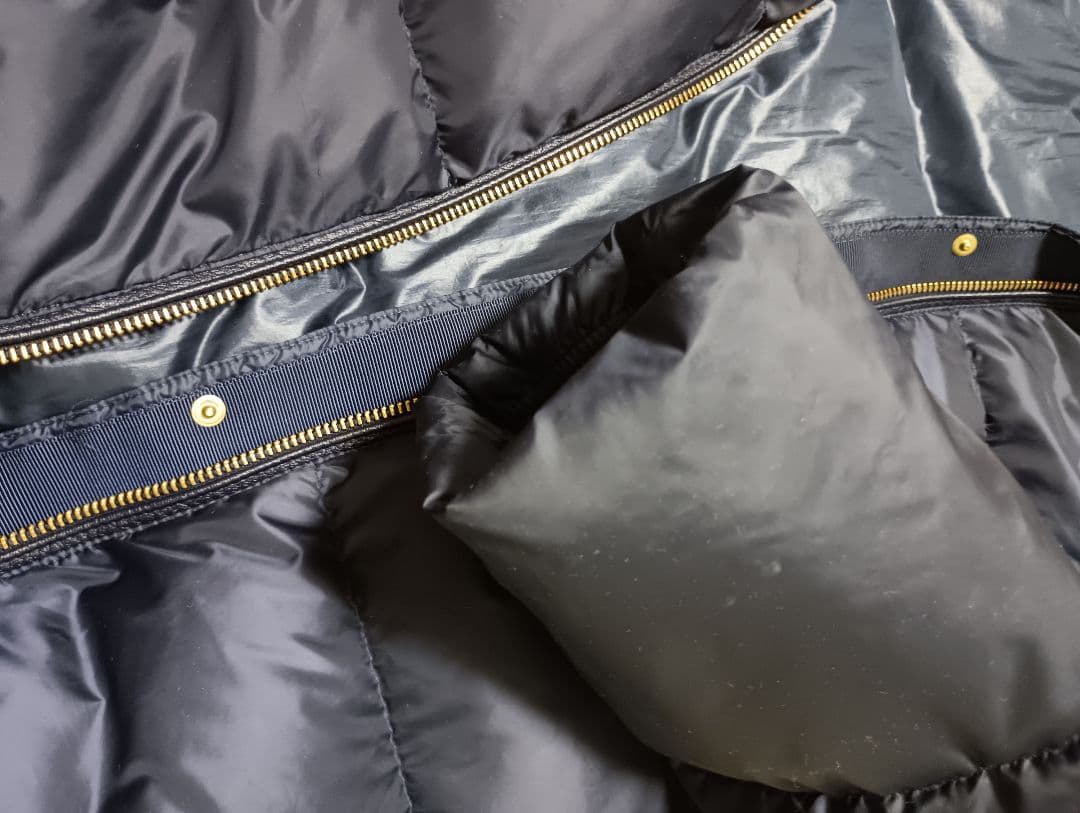 ナノユニバース　西川ダウン　ネイビー ダウンジャケット フード付き サイズ38