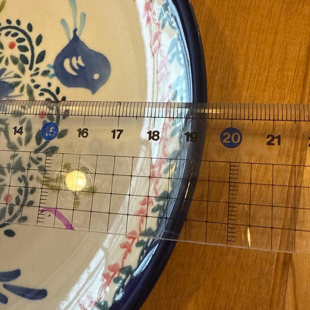 ポーランド食器　青い鳥と花模様の皿2枚セット