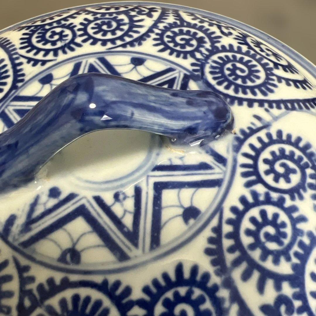 古伊万里 三段重　染付 蛸唐草 麒麟図　江戸中期から後期