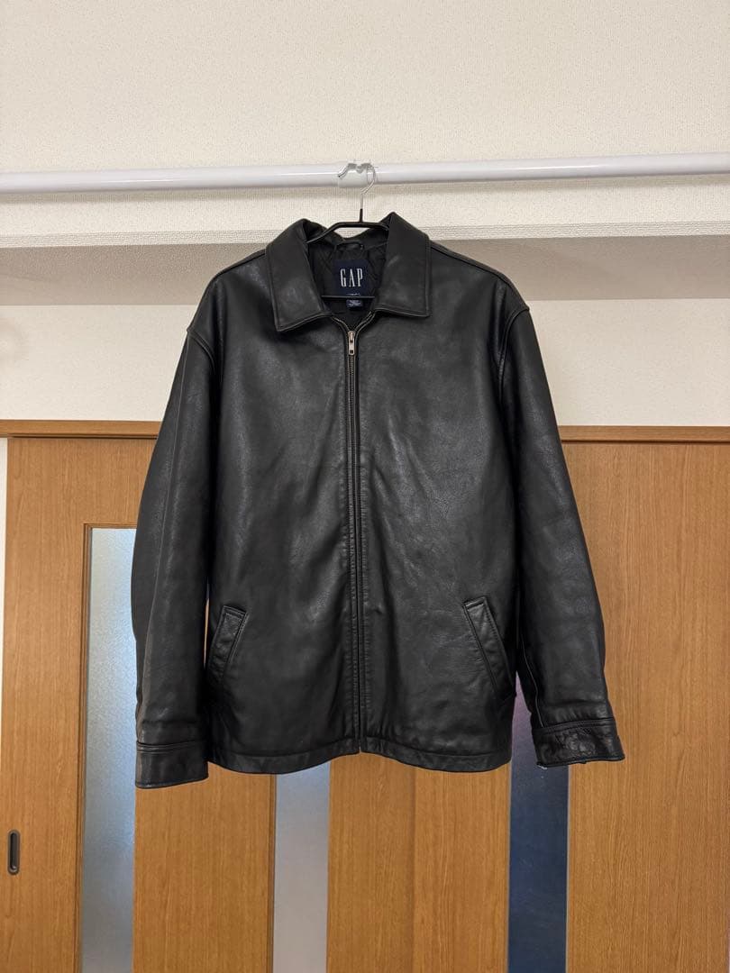 OLD GAP紺タグ レザージャケット 牛革 ブラック XL 90's