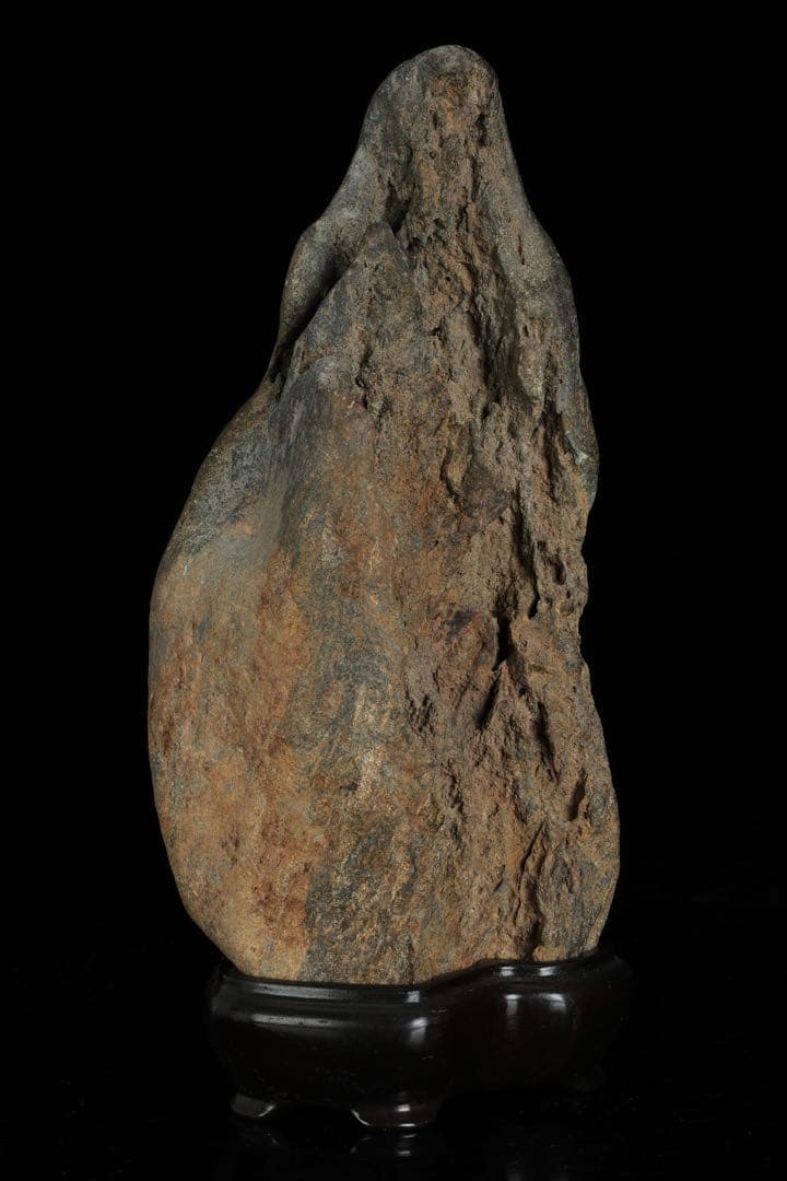 水石 自然石 立石 山景石 台座付 2.5kg 景石 盆景 盆石 飾石 観賞石