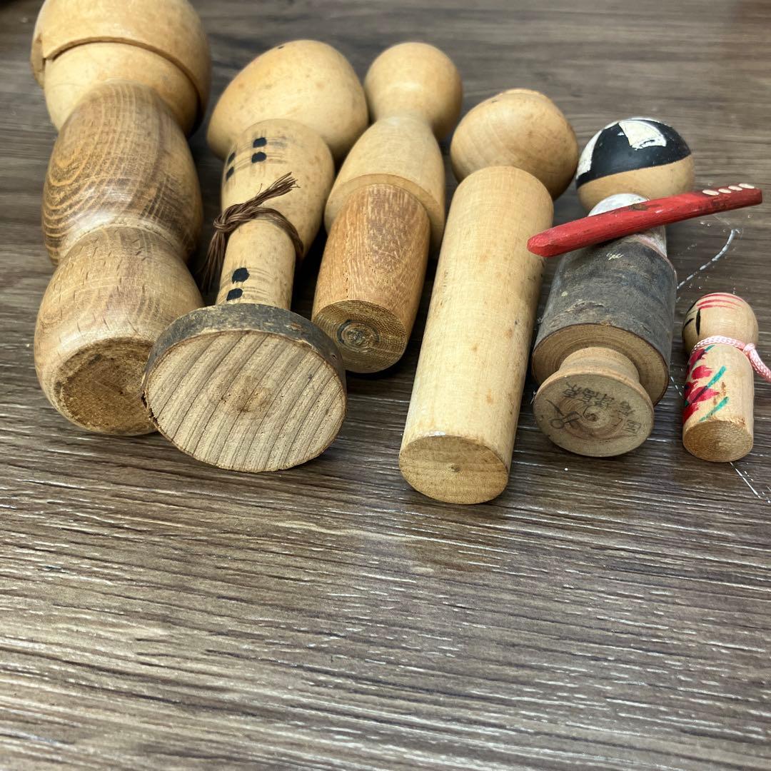 4F こけし まとめ売り 創作こけし 民芸品 木工品 11点セット アンティーク