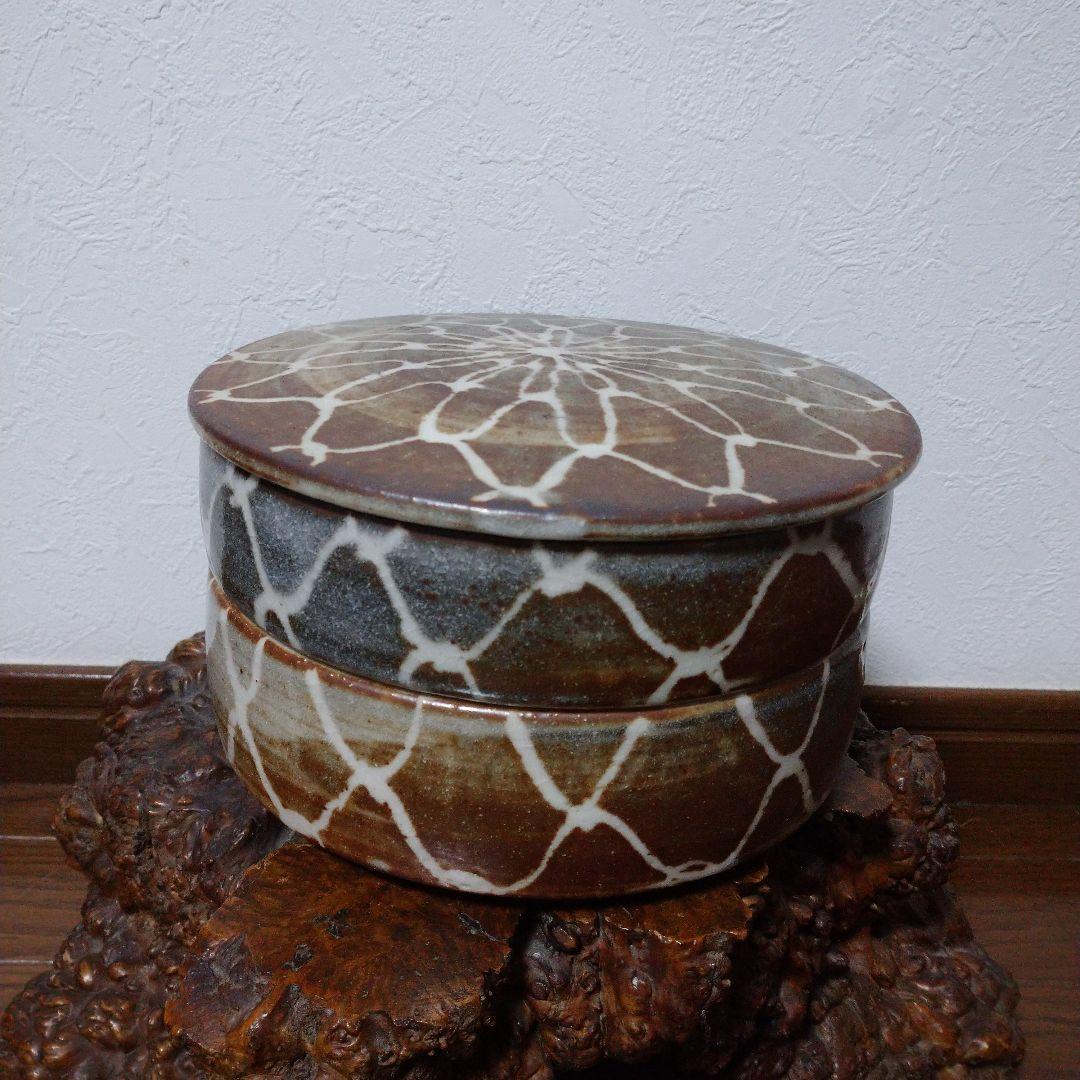 大特価‼️ 最終値下げ‼️ 深川勝美作‼️ 泥陶 窯‼️ ニ段重‼️ 鼠志野‼️