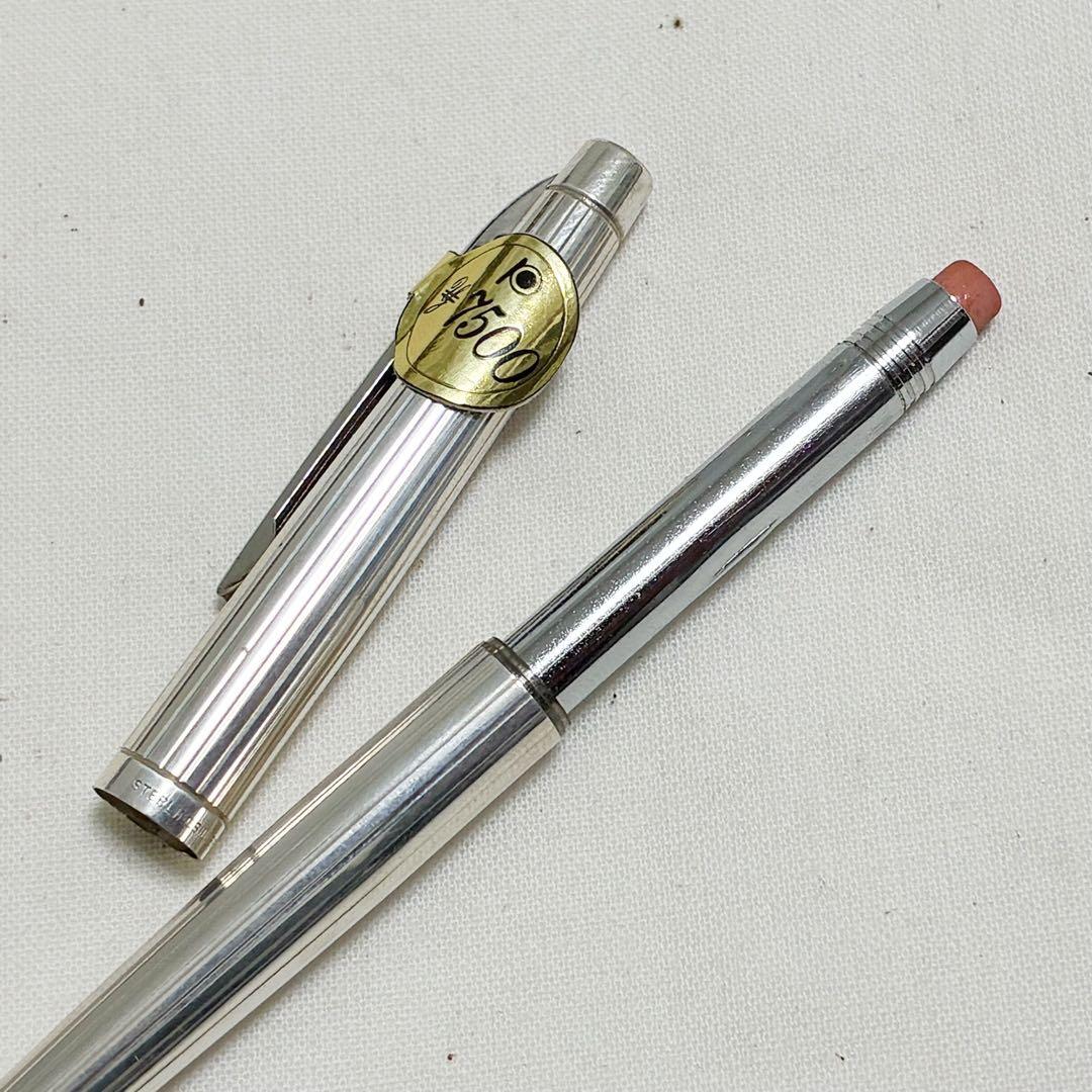 プラチナ万年筆　回転繰り出し　銀製　スターリングシルバー　シャーペン