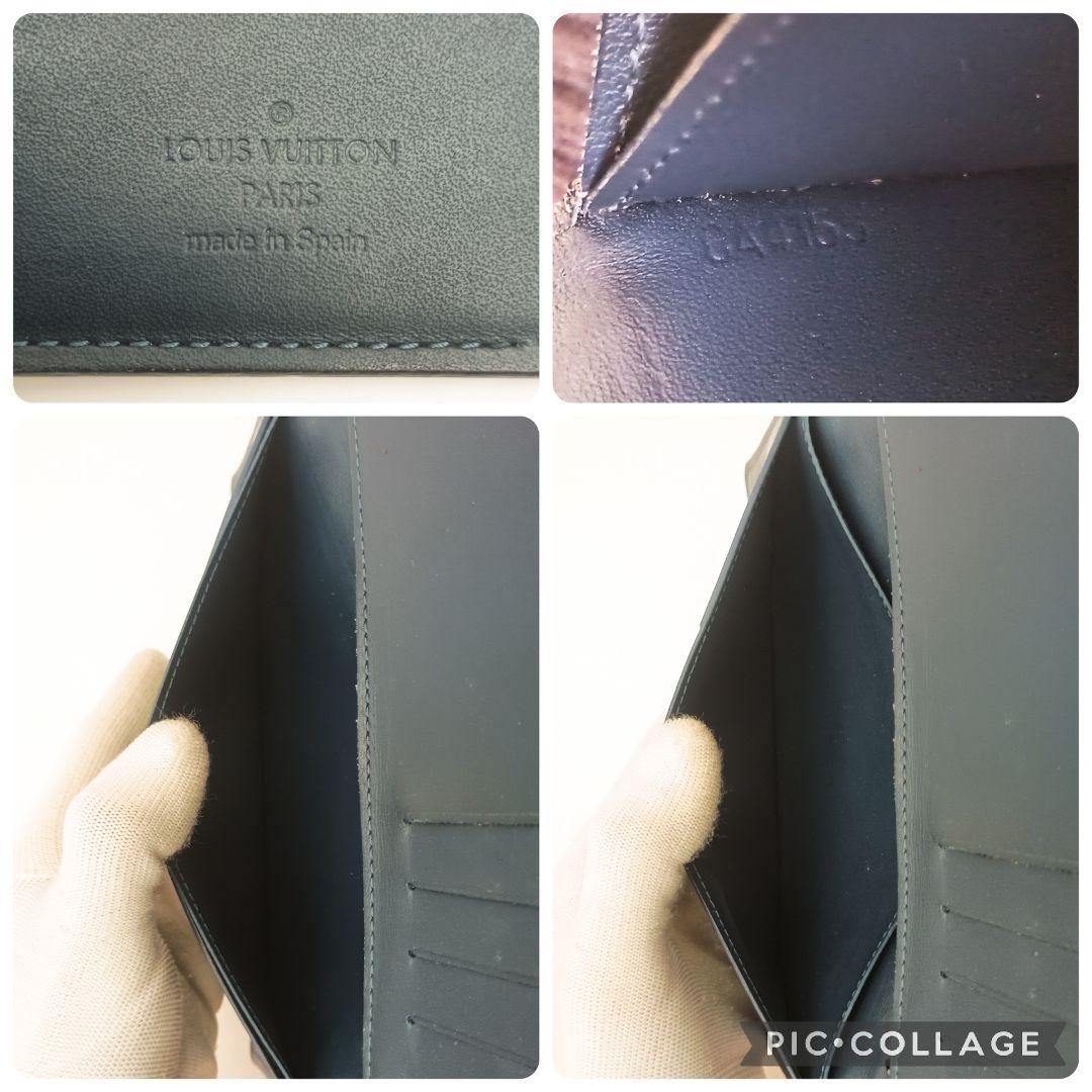 【美品S】ルイヴィトン　ブラザ　ダミエアンフィニ　ネイビー系　長財布