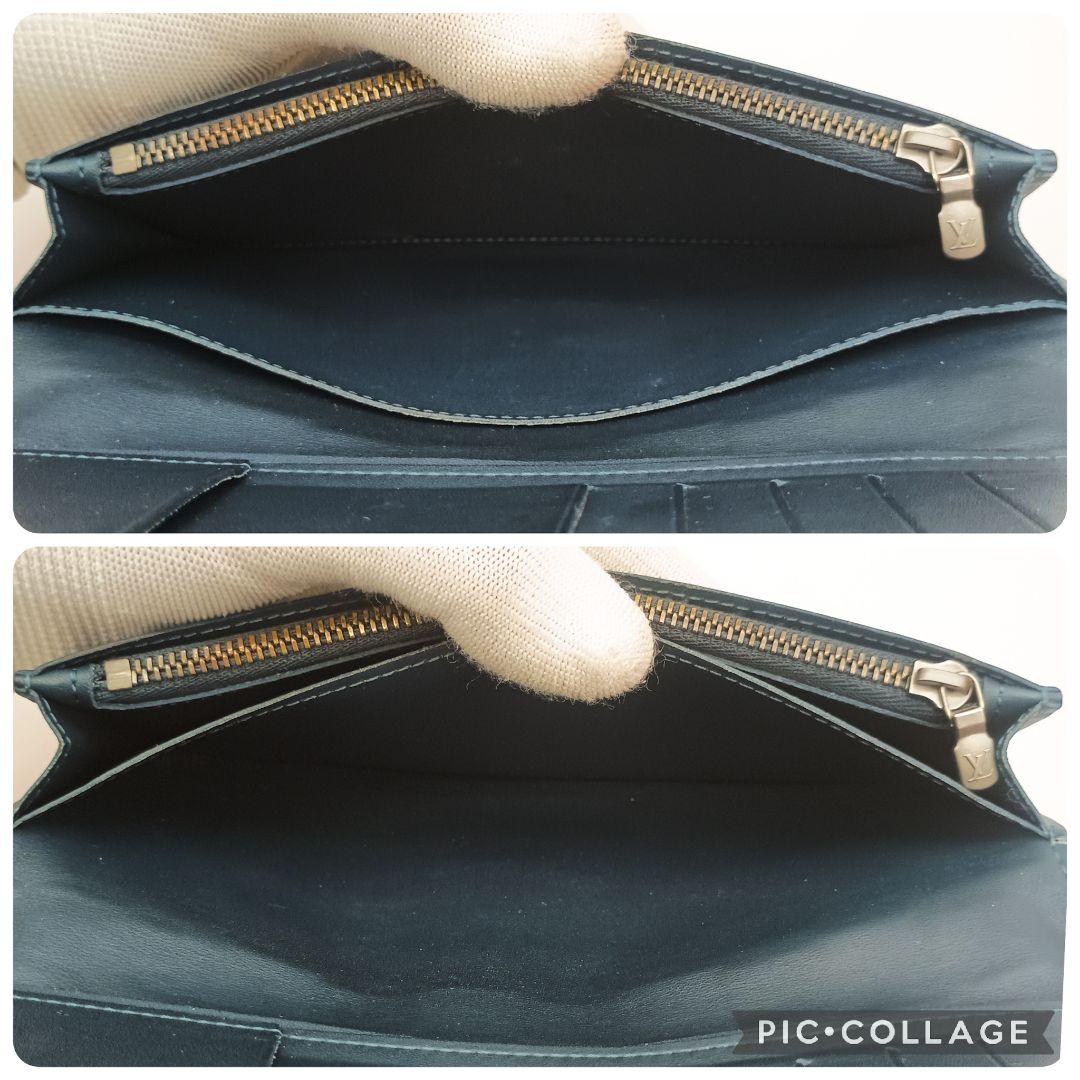 【美品S】ルイヴィトン　ブラザ　ダミエアンフィニ　ネイビー系　長財布