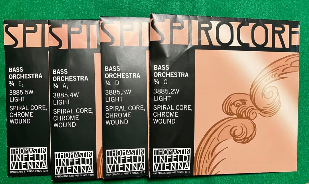 スピロコアライトゲージ（3/4サイズ）中古コントラバス弦セット