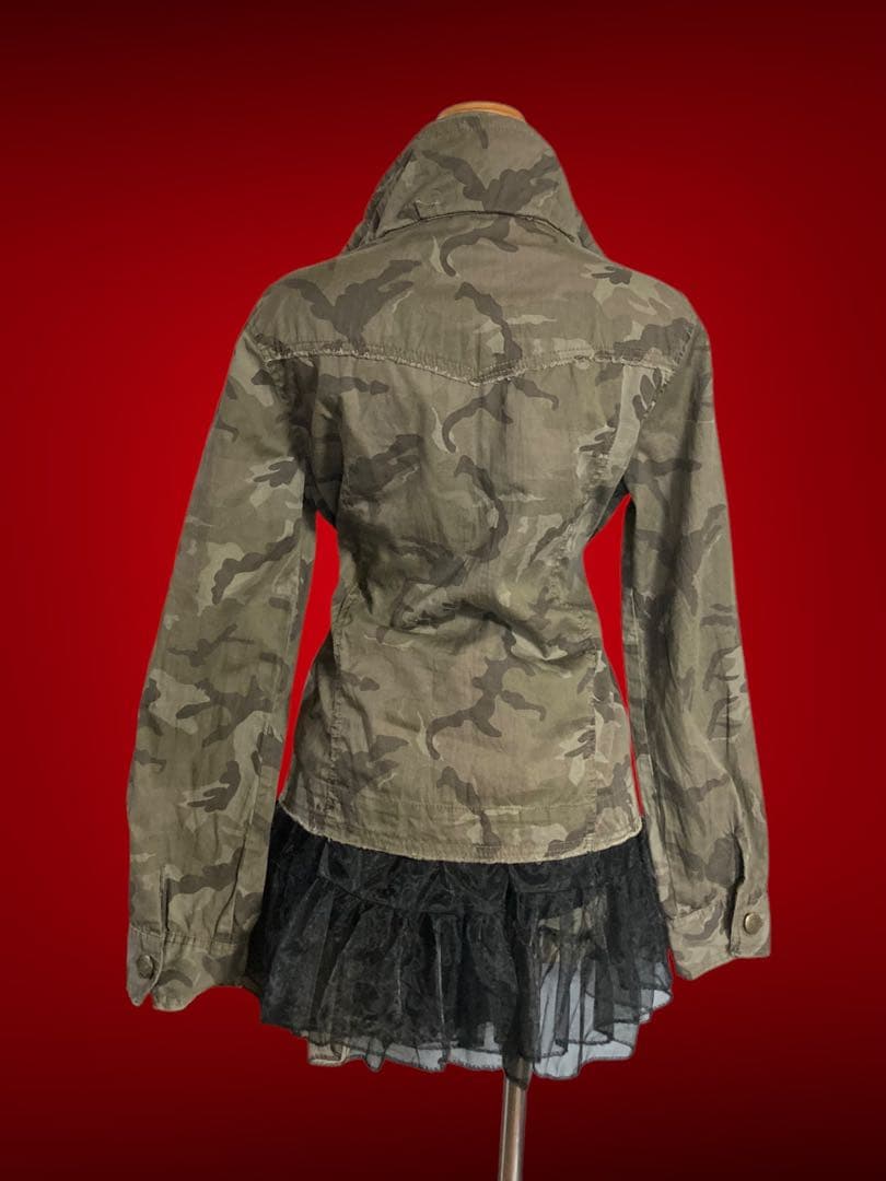 y2k平成ギャルパンク迷彩ミリタリーフードフェアリーグランジ古着ロックNANA