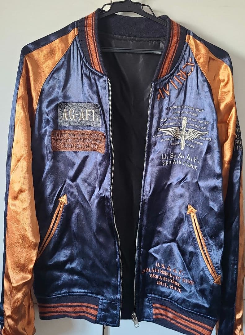 AVIREX スカジャン ネイビーオレンジ