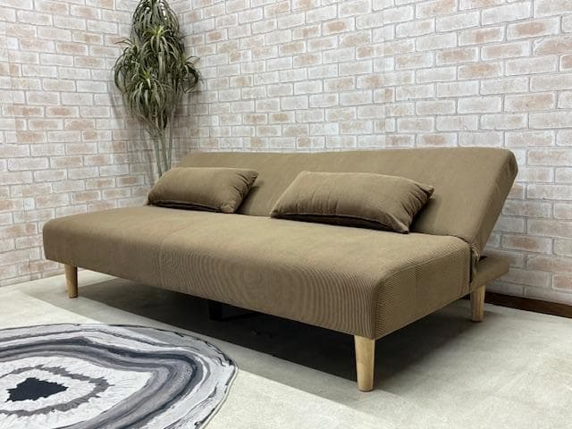 ソファーベッド　ブラウン系　ファブリック　ソファ　新品　大特価