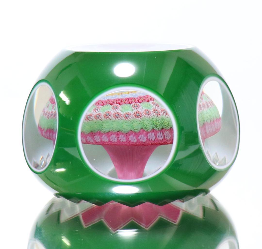 オールド・バカラ 1971年ミルフィオリマッシュルームペーパーウェイトレアカラー