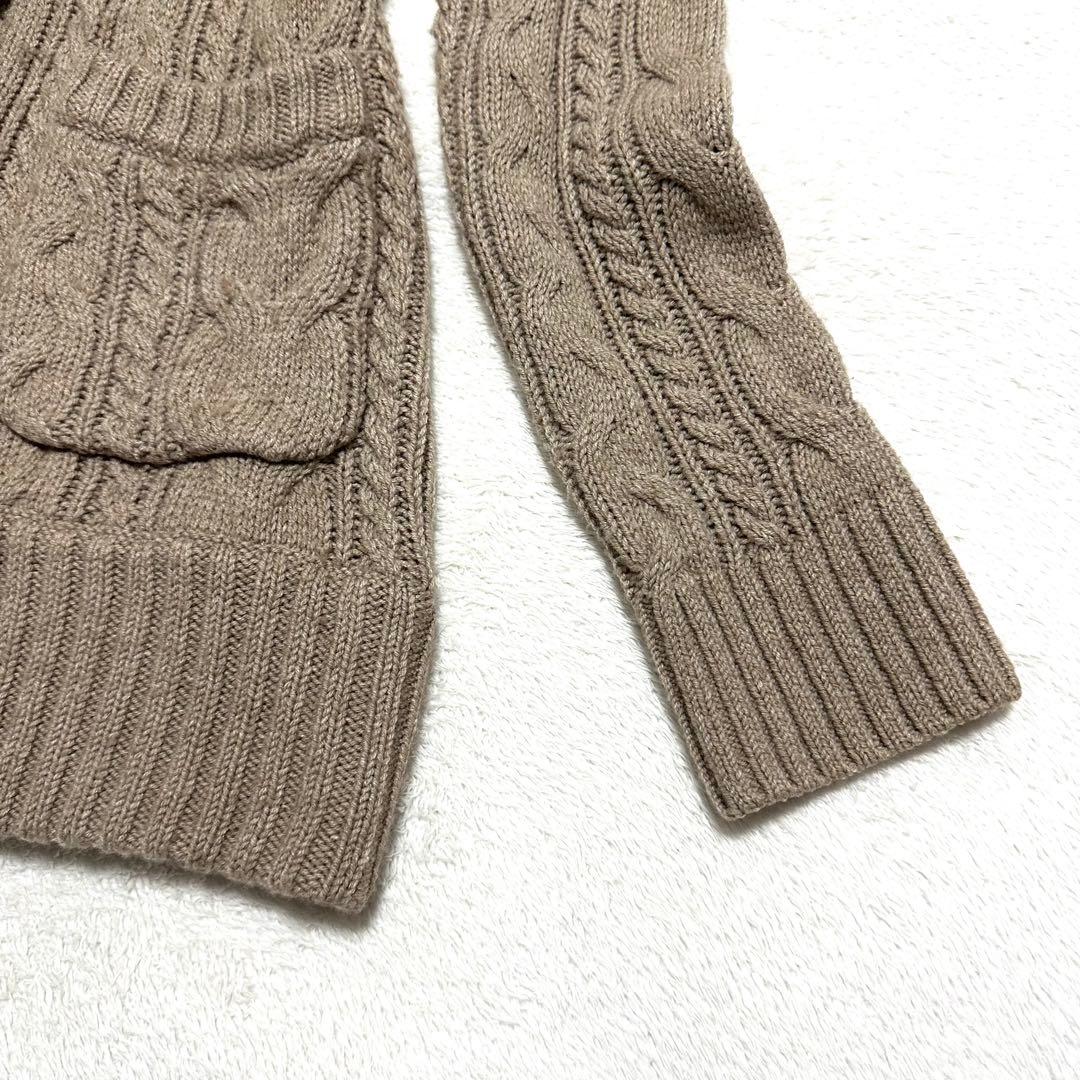 美品　バーバリーブルーレーベル　ダッフルコート　ニット　ケーブル　ラクーンファー