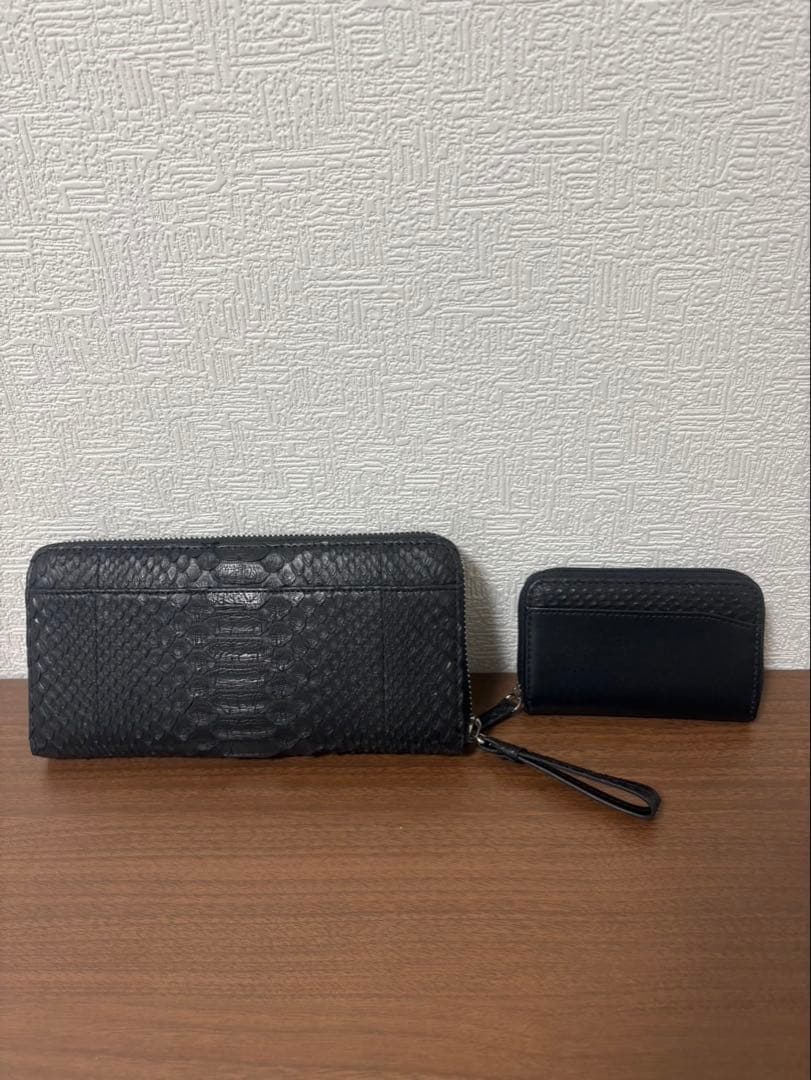 本物のパイソンスキン 長財布 ブラック