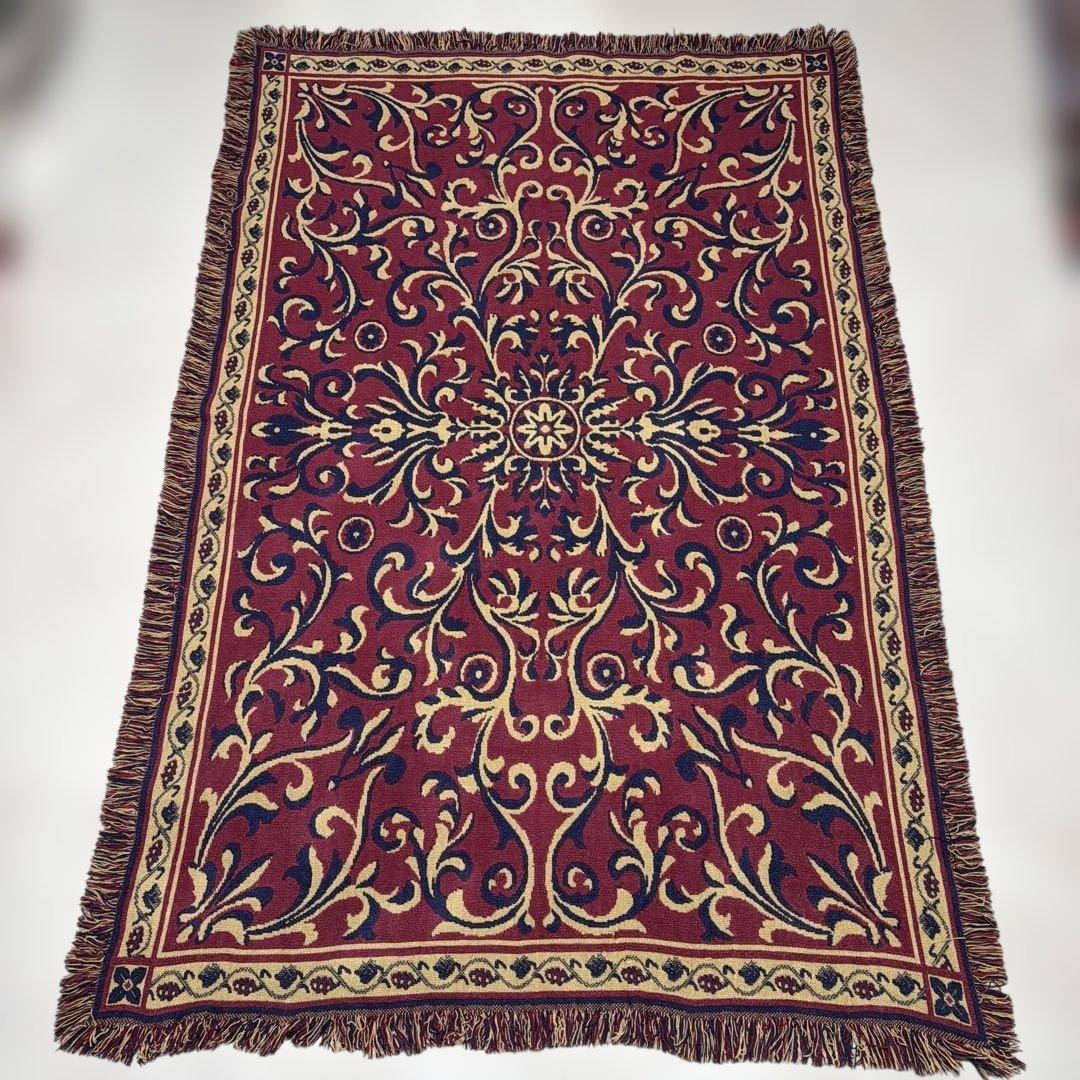 リバーシブル　柄　マルチカバー　ソファカバー　ヴィンテージラグ　183x123