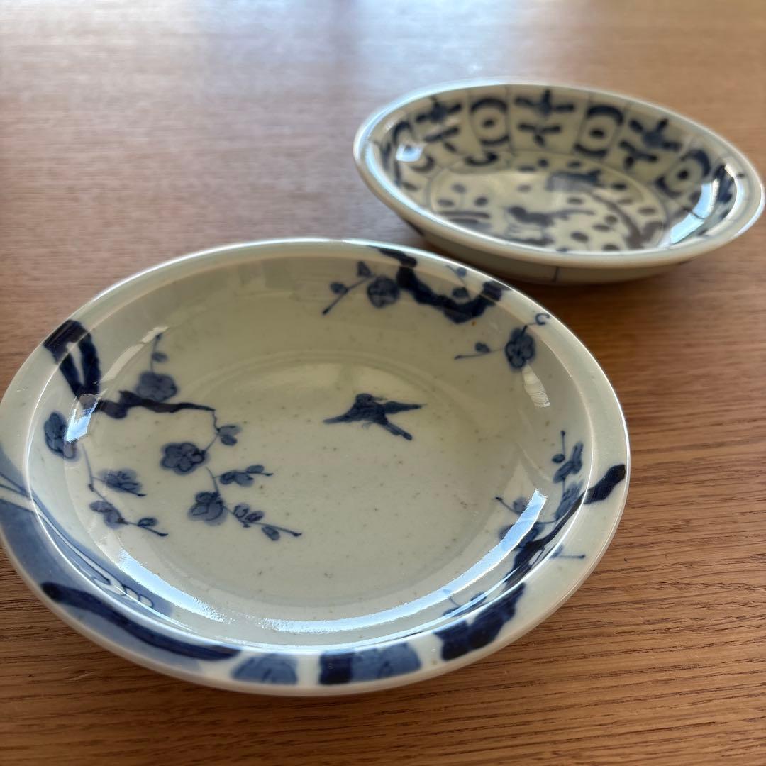 ZOA-JAPAN プライムシリーズ　染付梅鳥文　芙蓉手文　4.5寸皿　2客