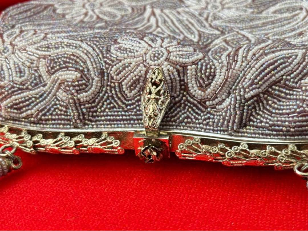 【未使用】和装ビーズ編みバッグ