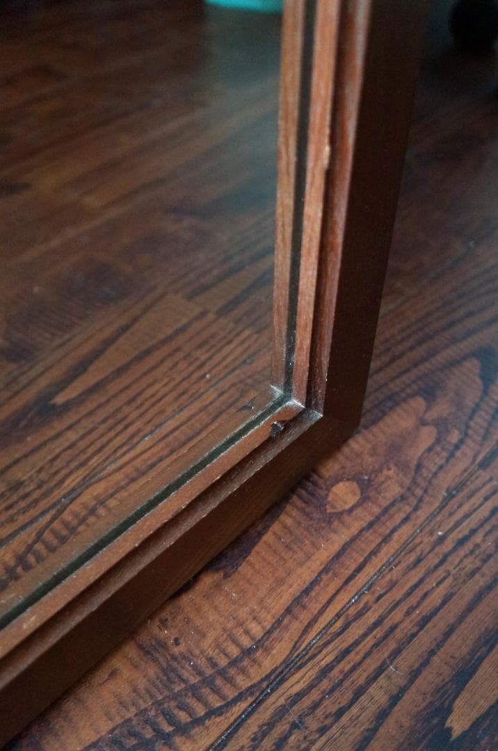 直接引き取り歓迎・美容室・美容室ミラー・鏡・木製・ナチュラル・アンティーク