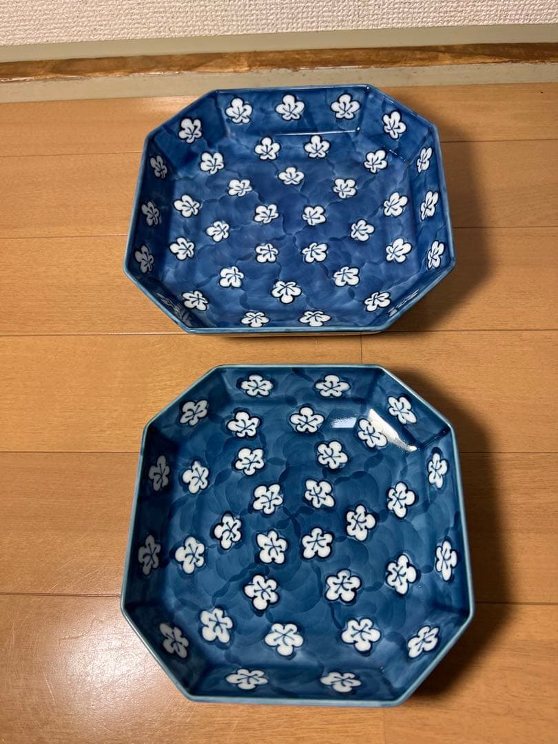 535 源右衛門　梅柄　皿　3客　未使用