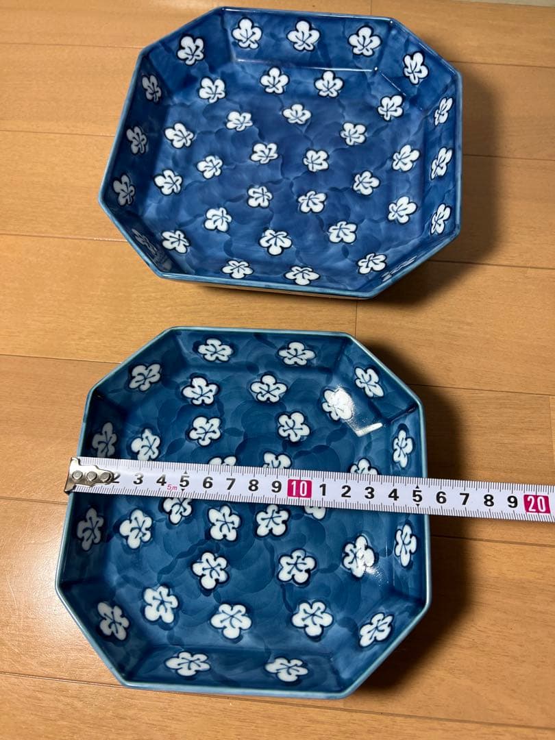 535 源右衛門　梅柄　皿　3客　未使用