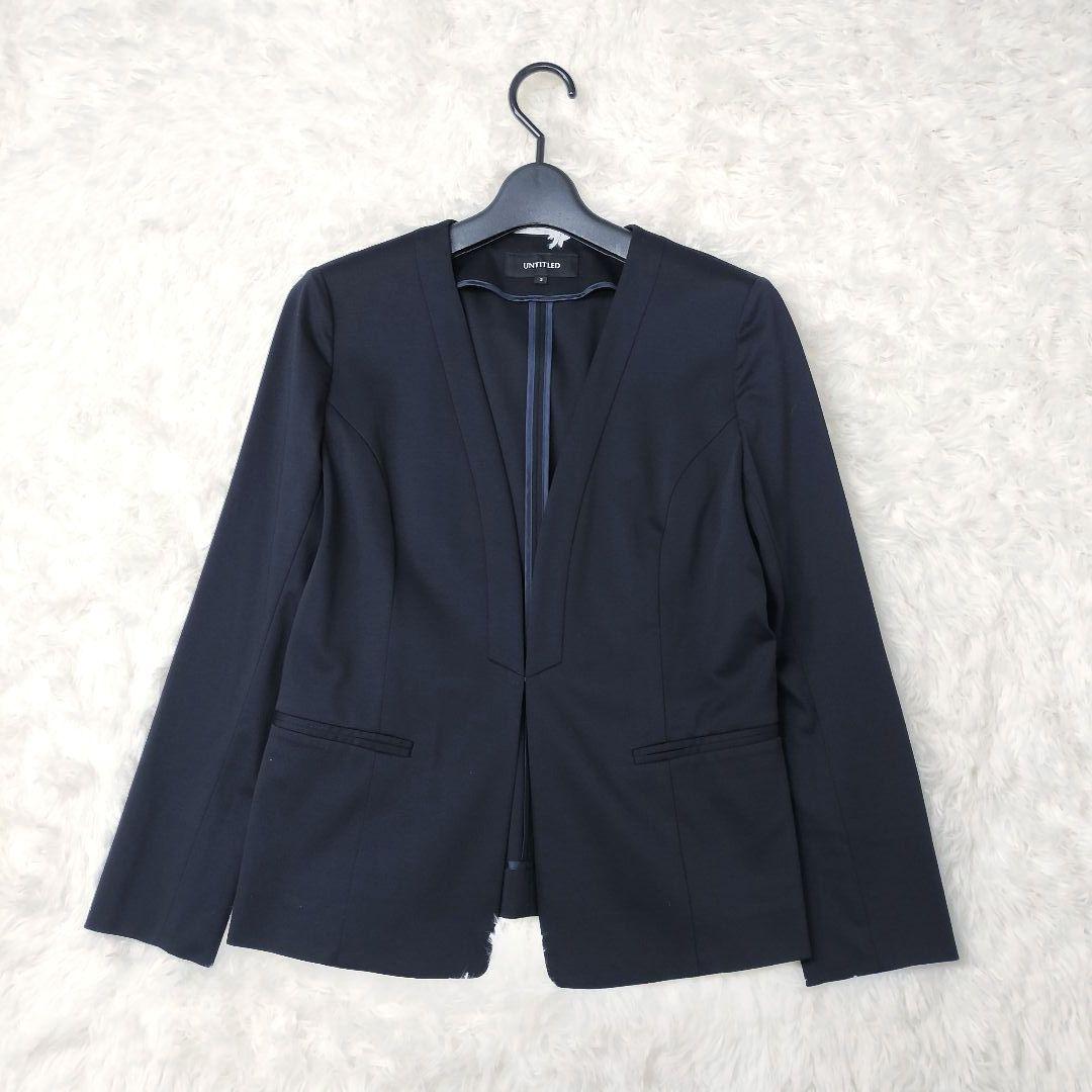 UNTITLED セットアップ ウォッシャブル ノーカラー ネイビー 近年 M