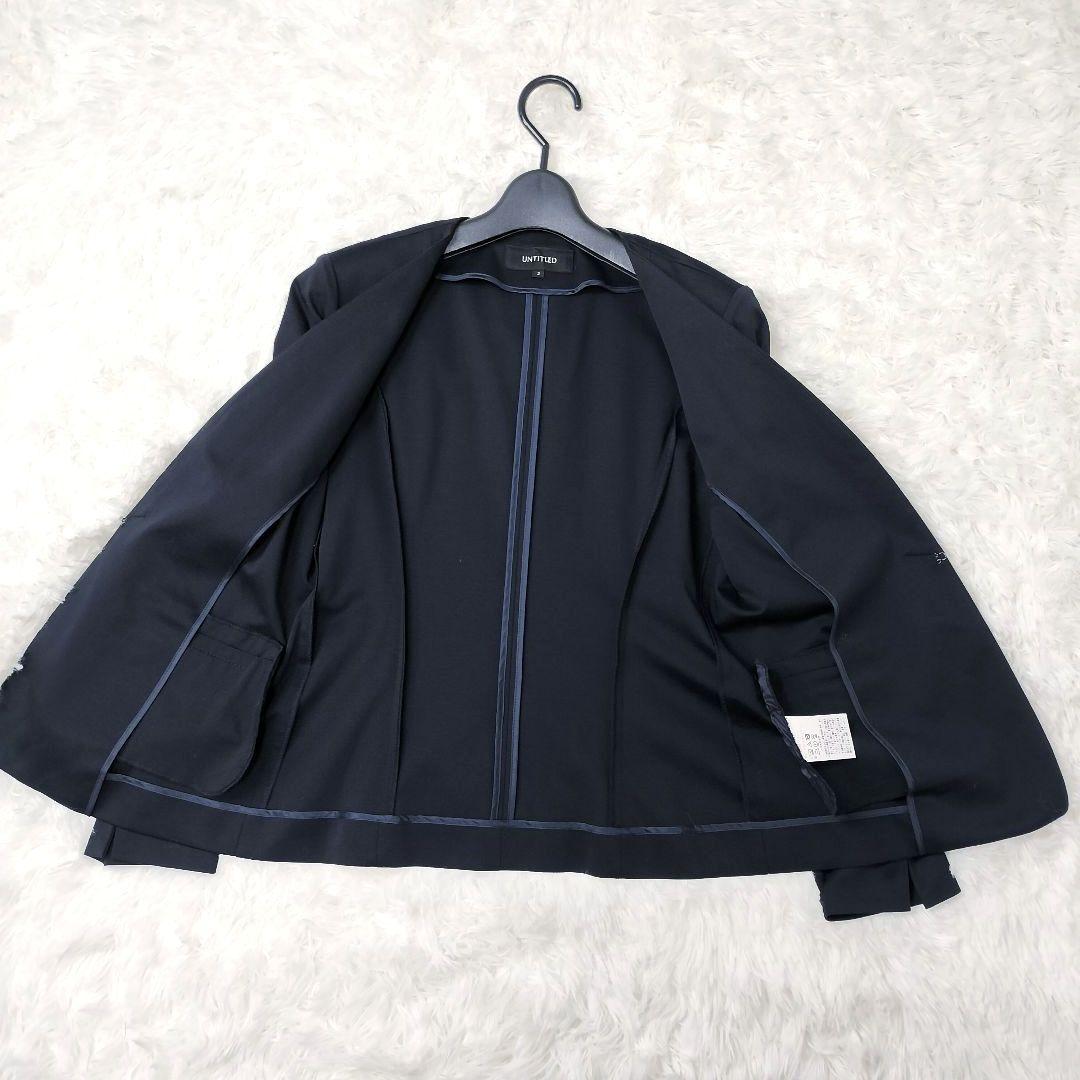 UNTITLED セットアップ ウォッシャブル ノーカラー ネイビー 近年 M