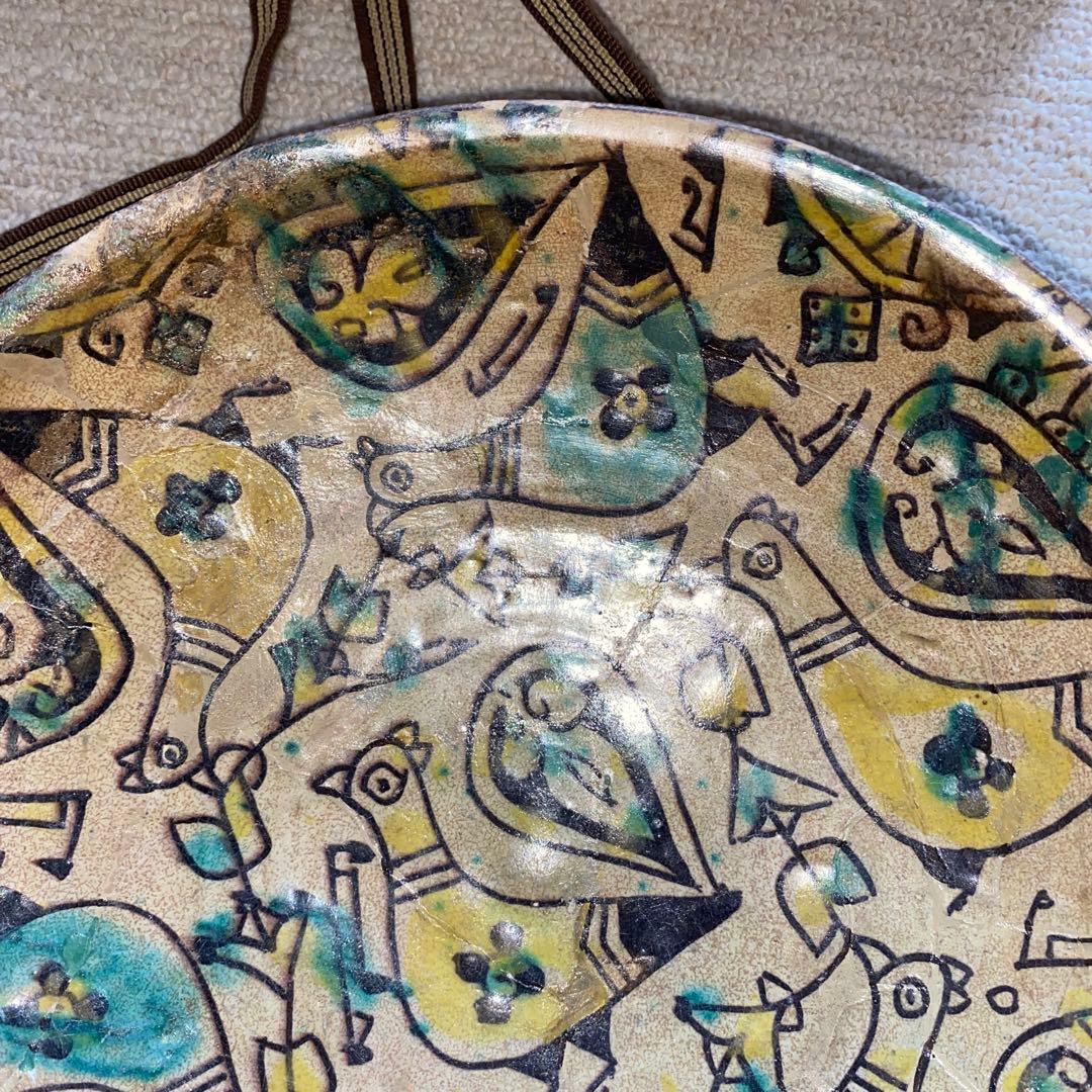 ペルシャ　鳥紋ラスター大皿　紀元前5世紀頃