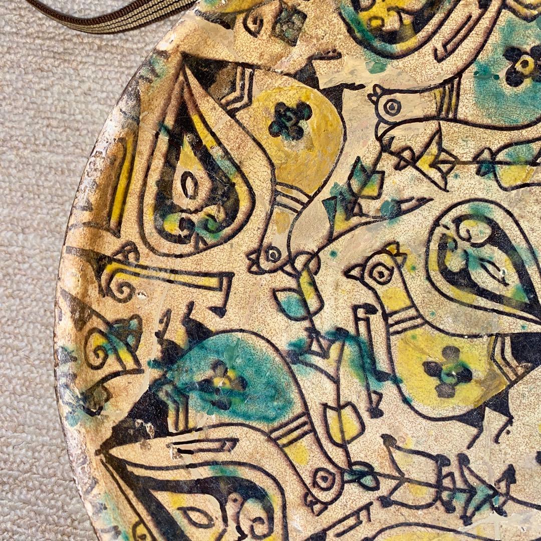 ペルシャ　鳥紋ラスター大皿　紀元前5世紀頃