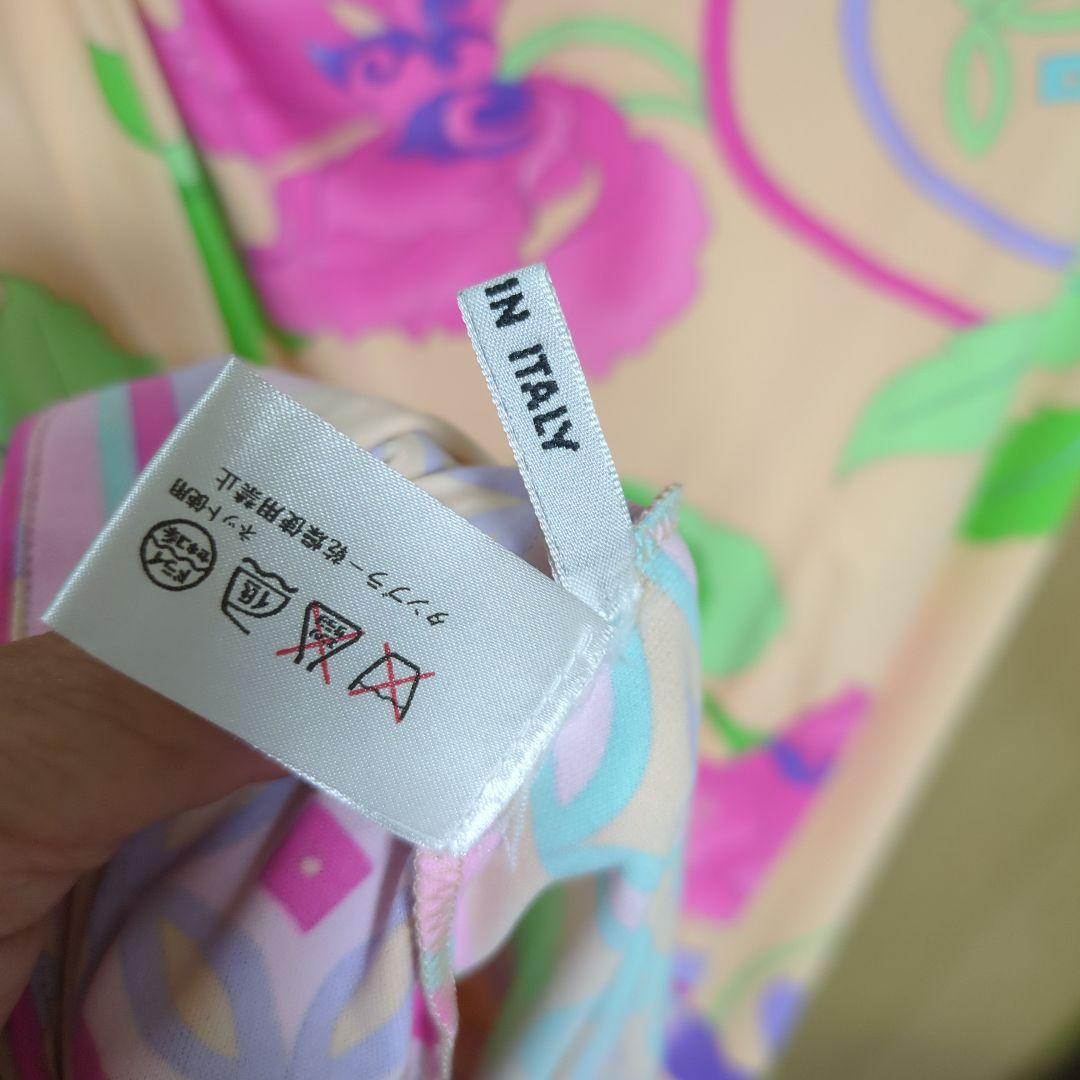 最終お値下げ！LEONARDカシュクールワンピースピンク系花柄サイズ44