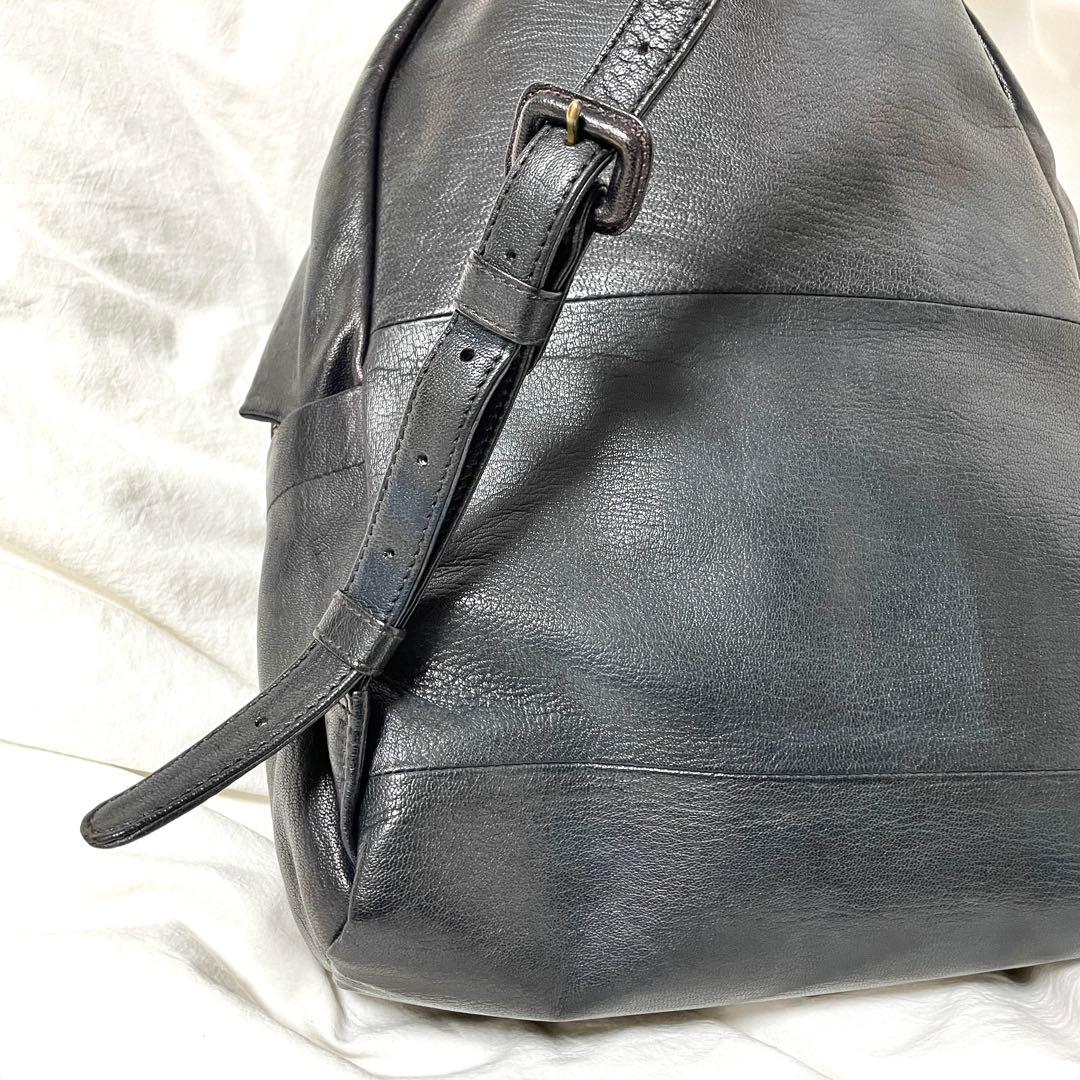 ■美品■ゲンテン　レザーリュック　ゴートヌメ　グレージュブラック