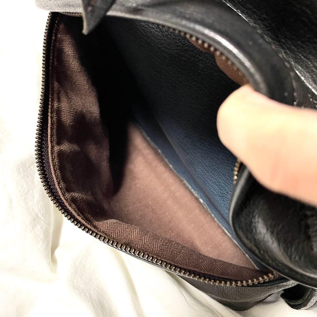 ■美品■ゲンテン　レザーリュック　ゴートヌメ　グレージュブラック