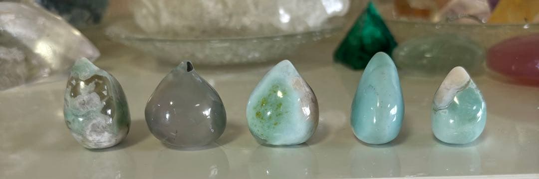 Ruby様　高品質　グリーン桜瑪瑙　スフィア　桃