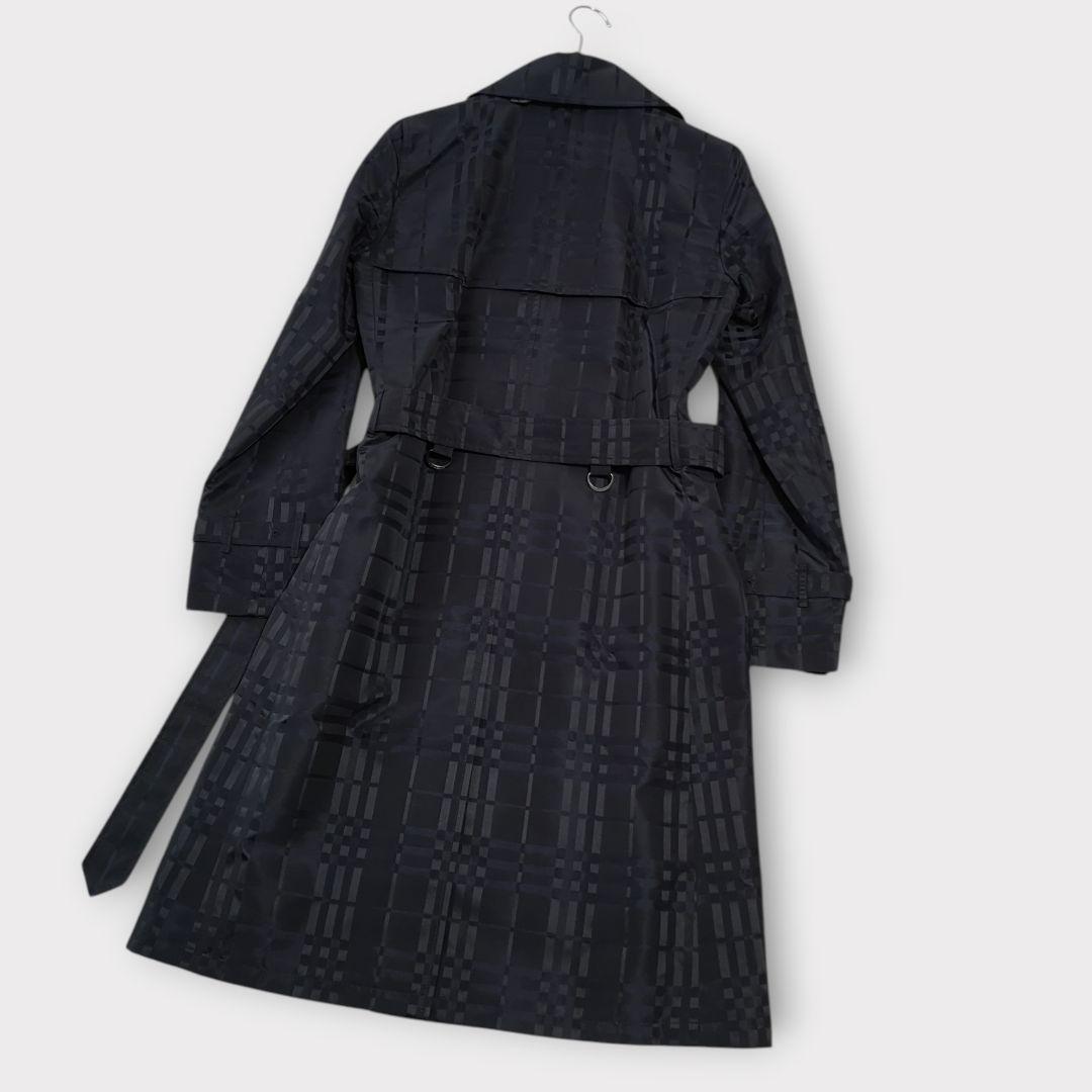 美品 BURBERRY LONDON シルク混 シャドーチェック トレンチコート