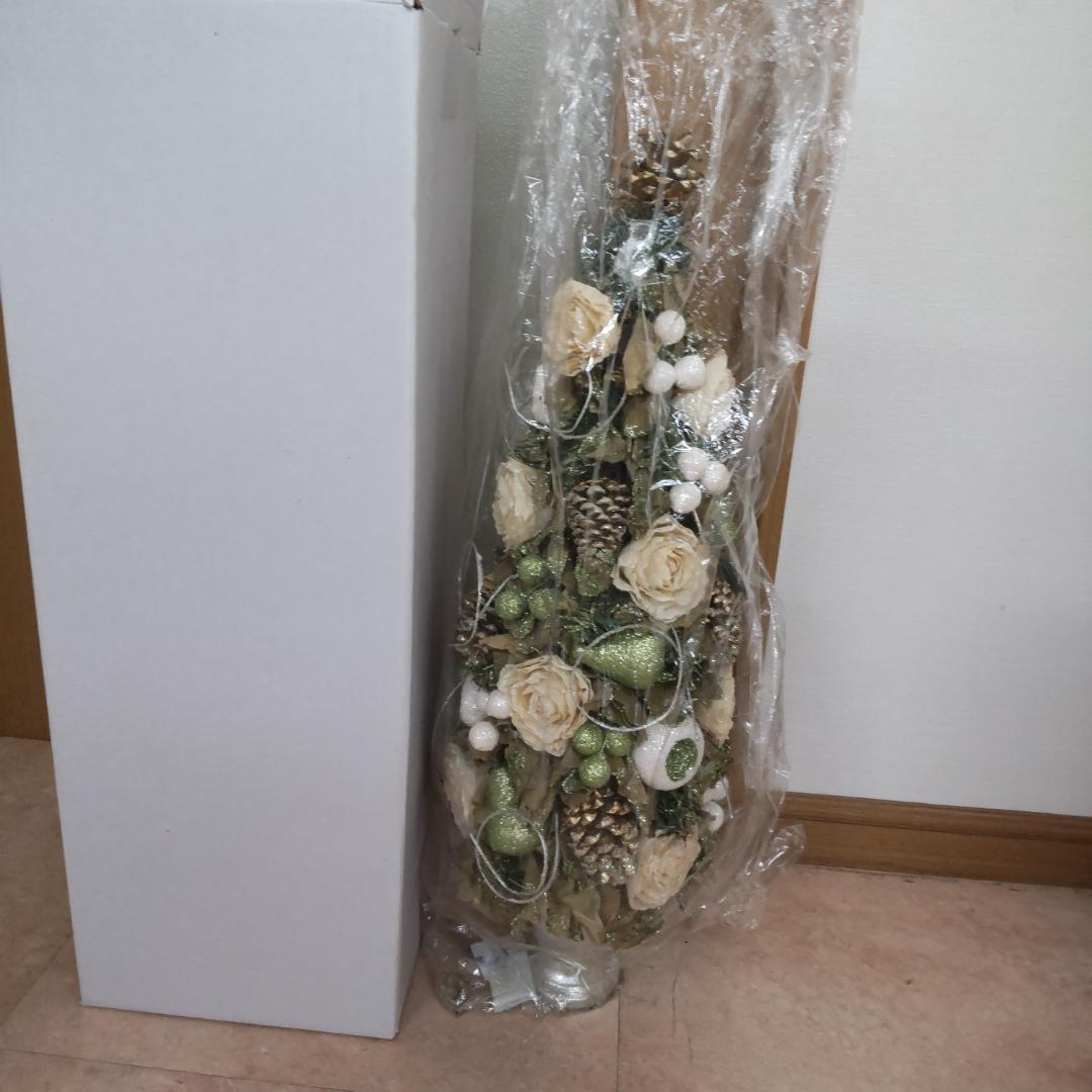 約66cm　トピアリー　造花　フラワー　グリーン　大きい　レアカラー