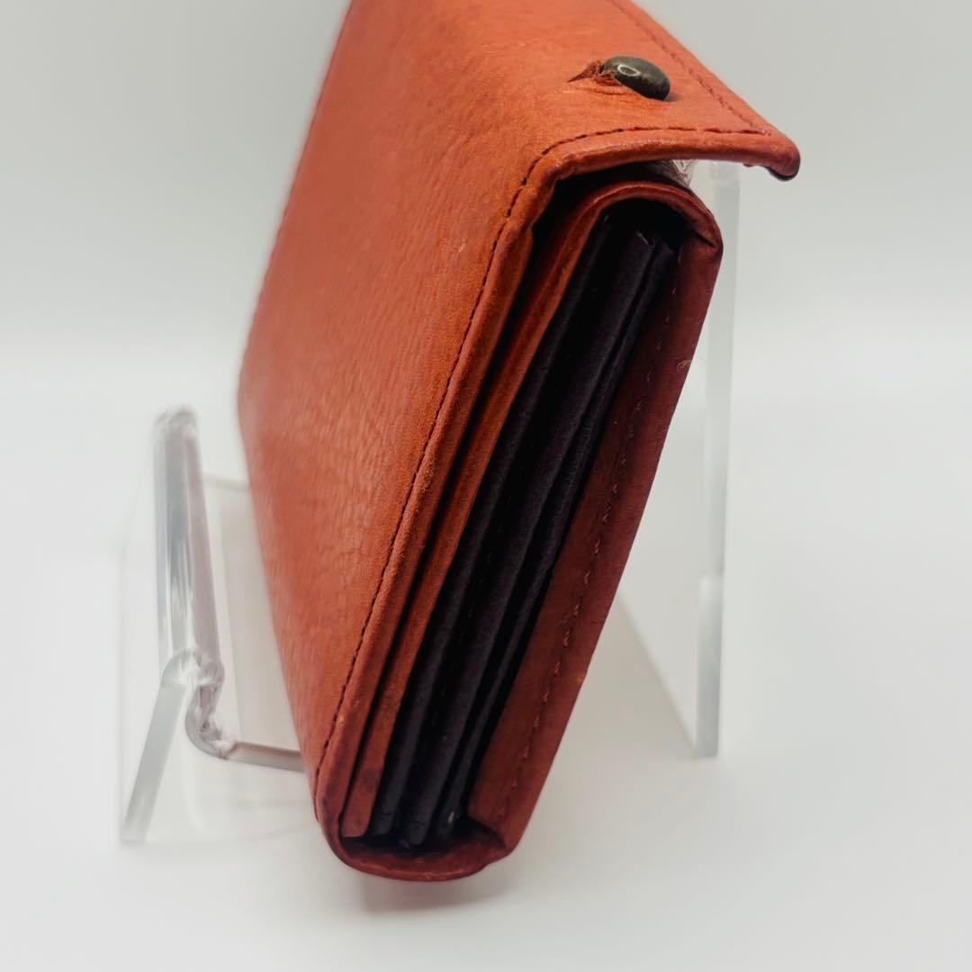 希少◎ m+ エムピウ ミッレフォッリエ オレンジ 2つ折り財布