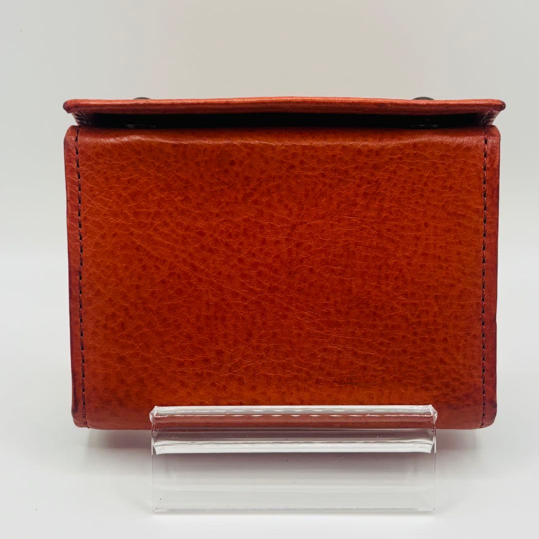 希少◎ m+ エムピウ ミッレフォッリエ オレンジ 2つ折り財布