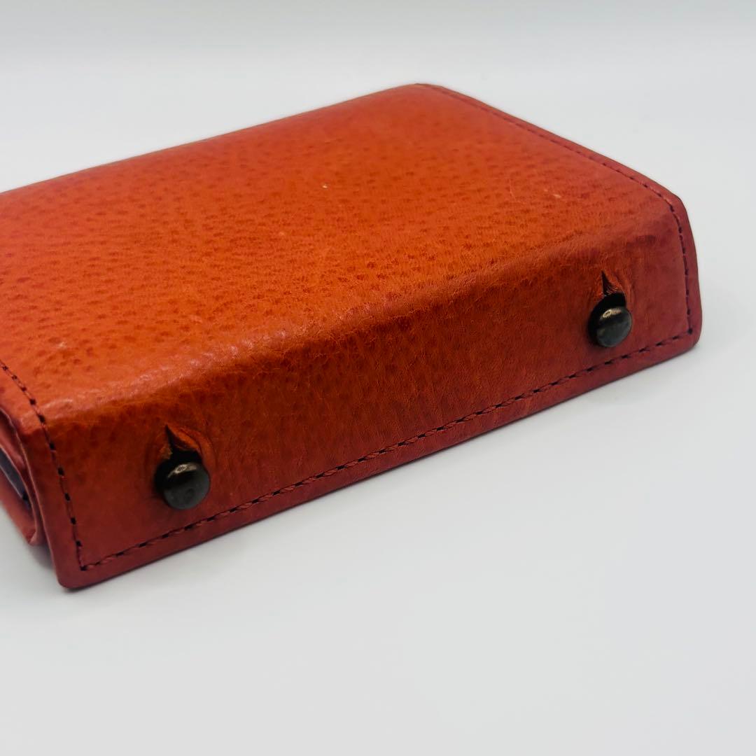 希少◎ m+ エムピウ ミッレフォッリエ オレンジ 2つ折り財布