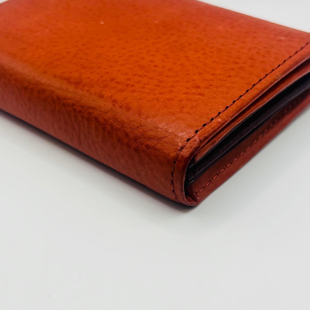 希少◎ m+ エムピウ ミッレフォッリエ オレンジ 2つ折り財布
