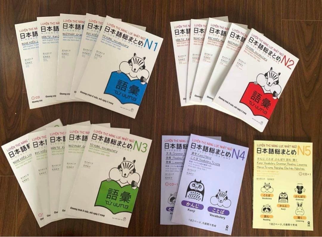 日本語総まとめN1-N2-N3-N4-N5（ベトナム語・英語版） 18冊セット