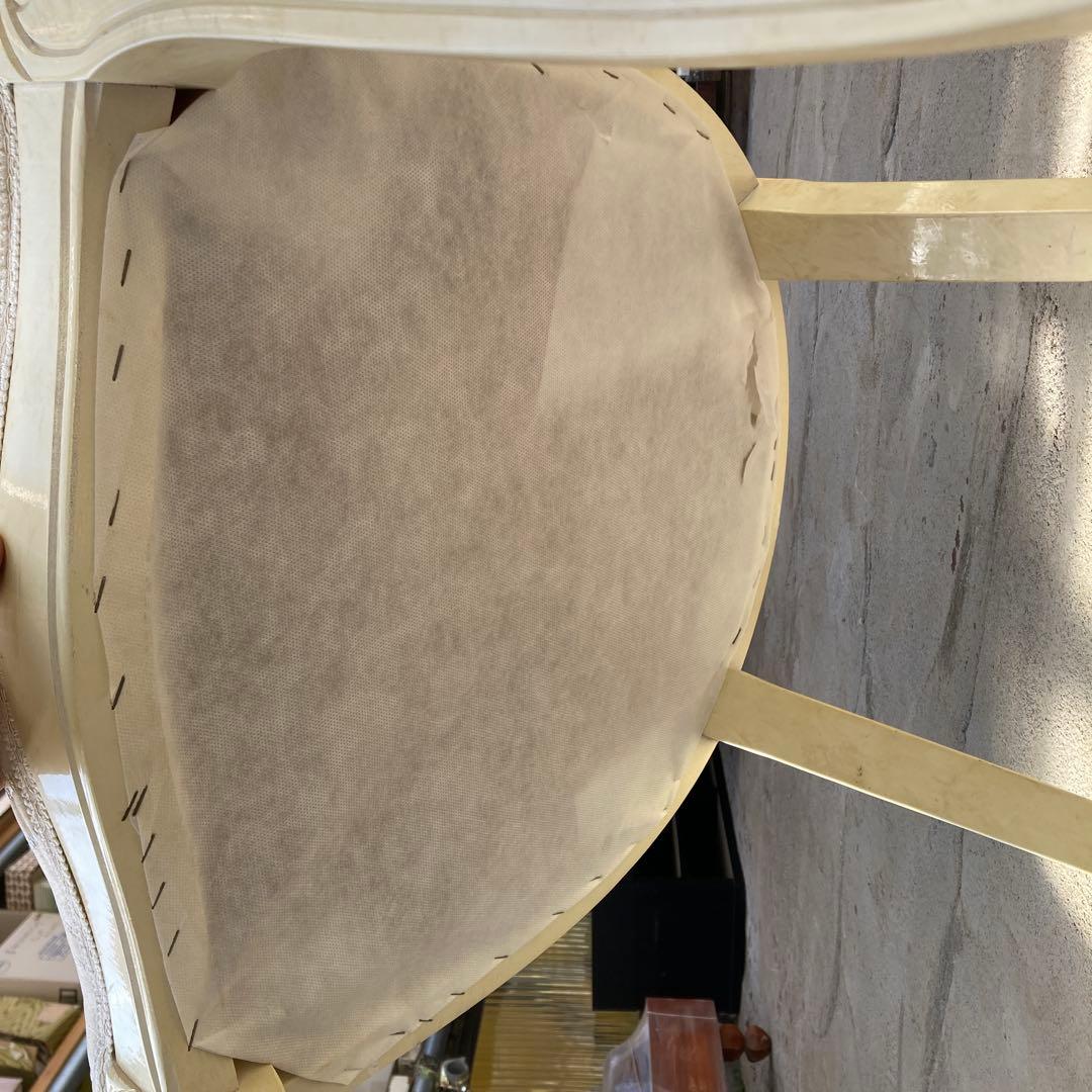 ほ*着様 白家具 猫脚 ダイニングチェア 布張り アンティーク調 A