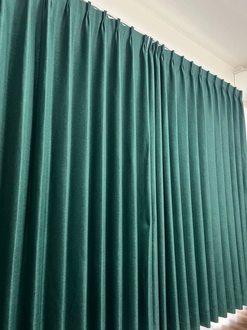 ダークグリーン カーテン レース