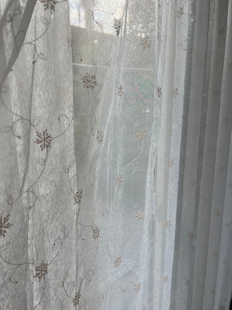 ダークグリーン カーテン レース