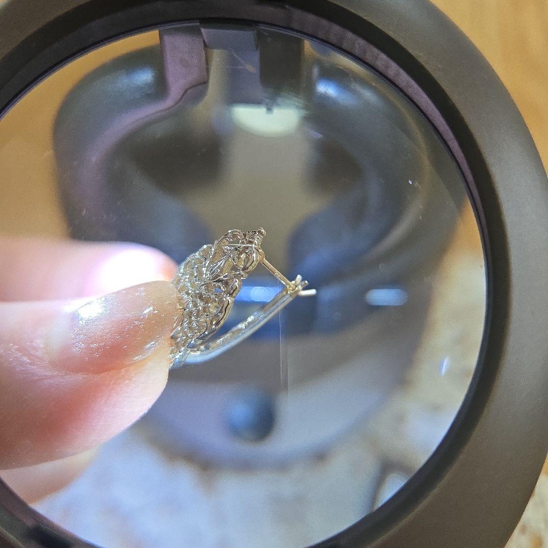 agete シルバー 透かし　ピアス　ポストのみK10 アガット