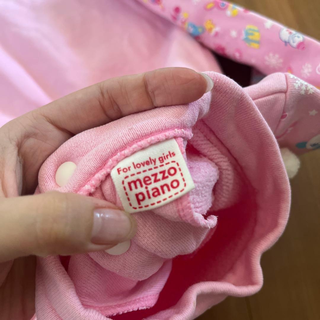 mezzo piano ピンク 長袖ワンピース