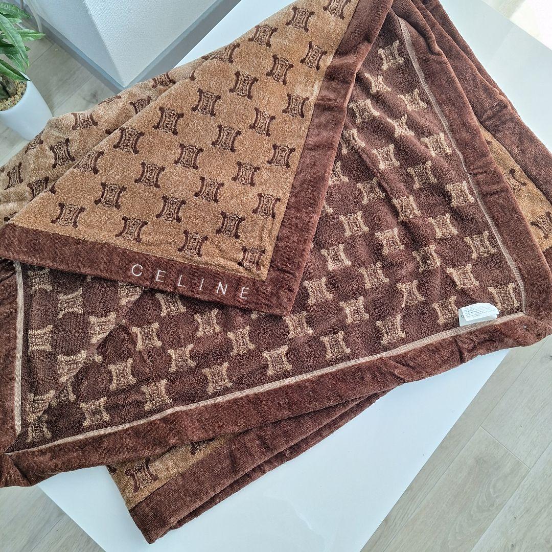 CELINE 　マカダム総柄　ご家庭で洗えるハーフタオルケット/ブランケット