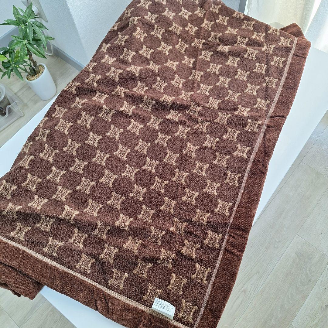 CELINE 　マカダム総柄　ご家庭で洗えるハーフタオルケット/ブランケット